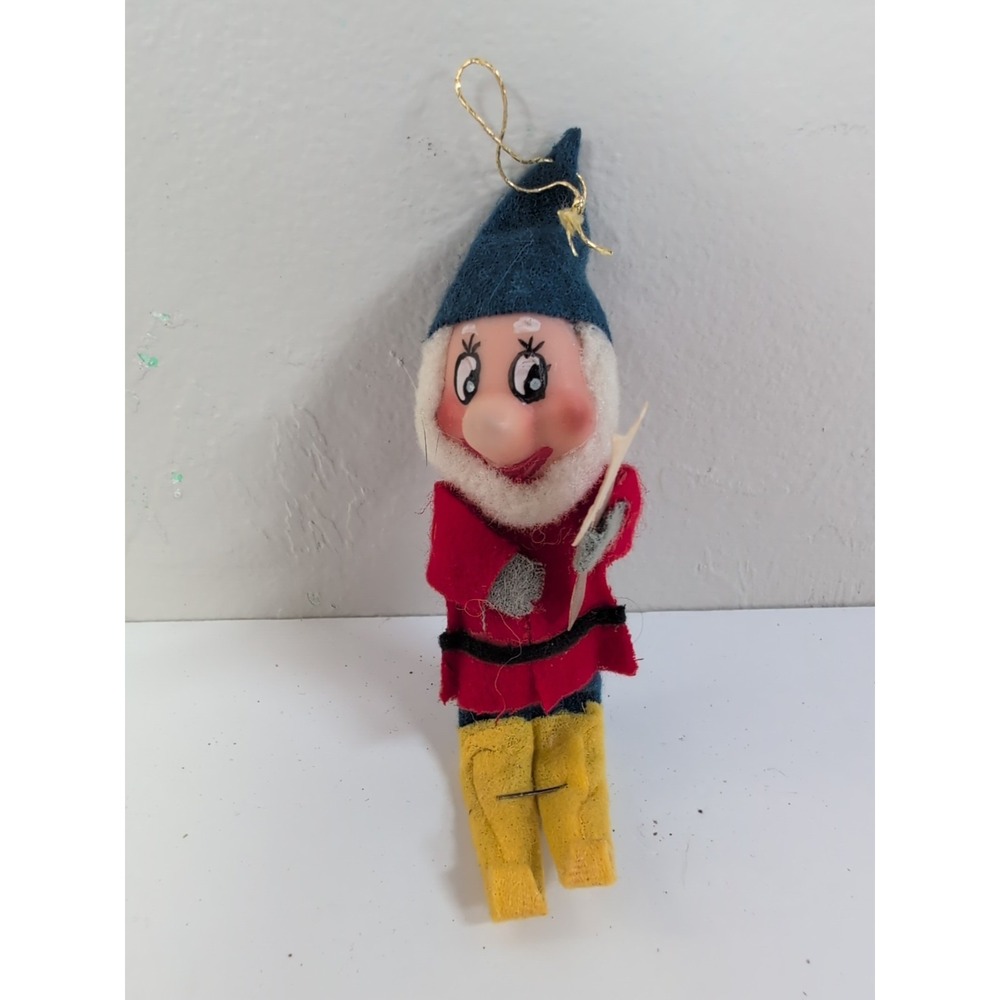Disney Bashful vintage‎ elf gnome felt christmas ornament